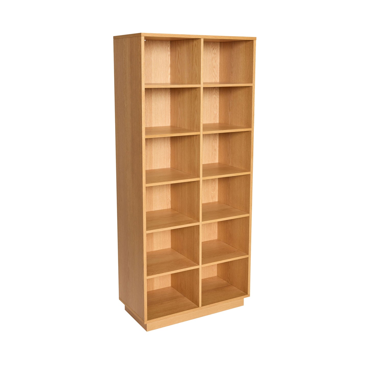 Hübsch Disco reol i egetræ 80x30xH180 cm – FSC-certificeret bogreol med 12 rum