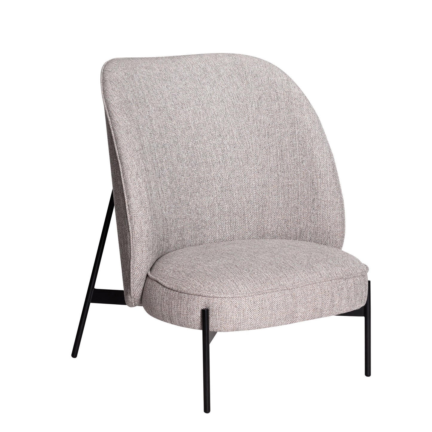 Hübsch Area Loungestol – Lysegrå Tekstil