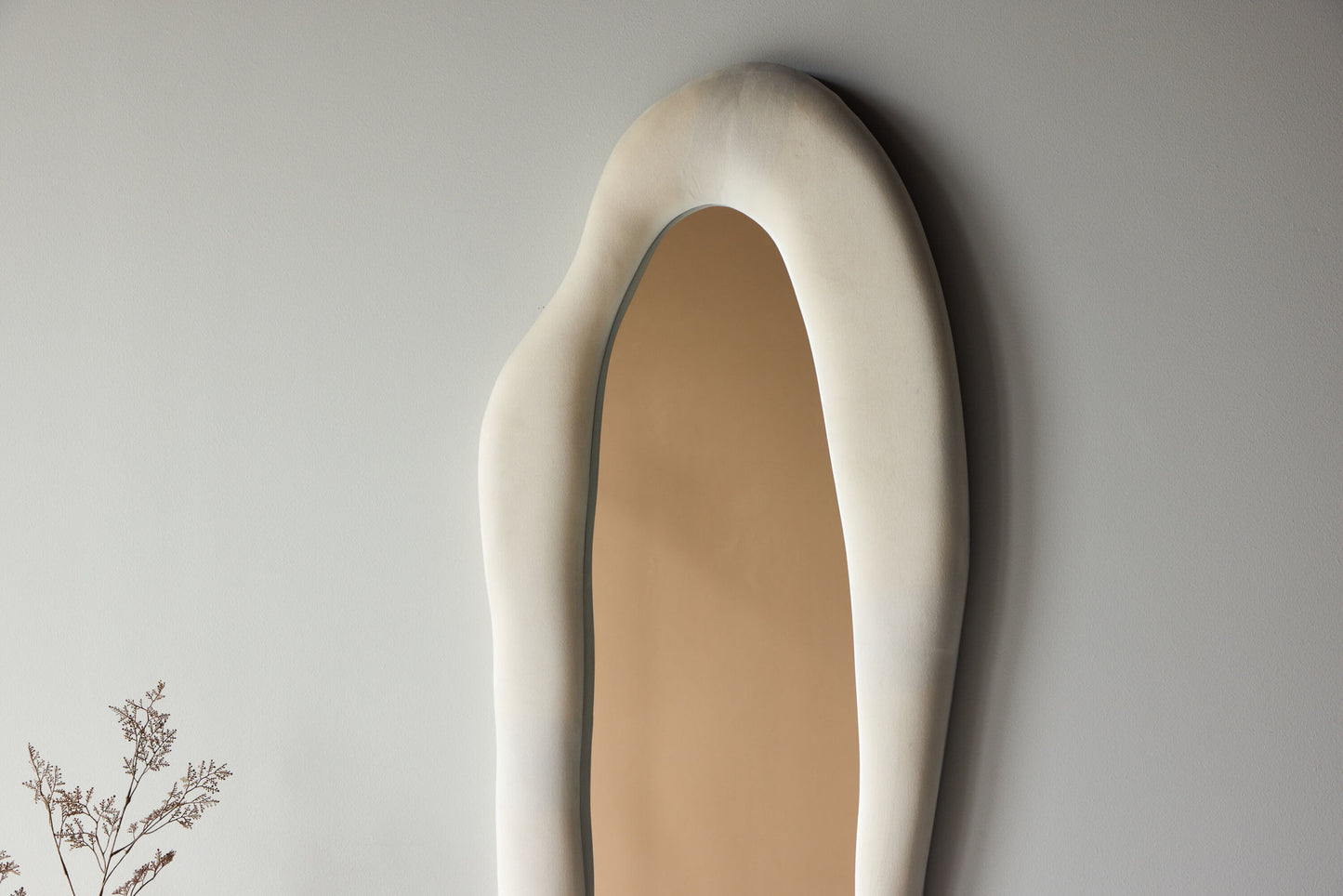 Venture Home Louisville Spejl 66x185 cm - MDF med Beige stof / Klar Glas