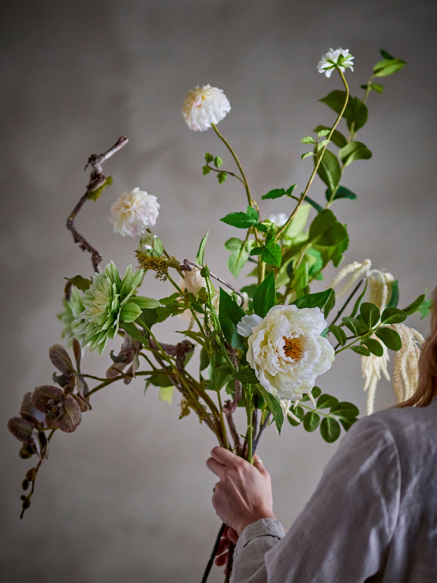 Rise buket 40xH109 cm i kunstige blomster – hvid dekorationsbuket fra Bloomingville