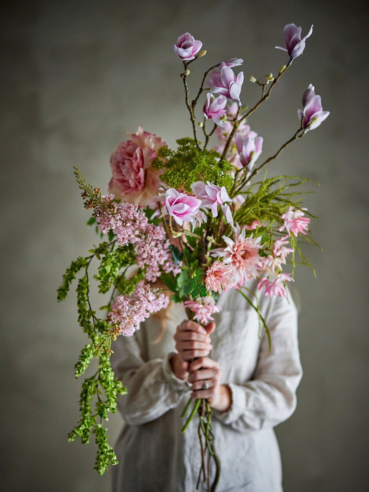 Breeze buket 40xH138 cm i kunstige blomster – rosa dekorationsbuket fra Bloomingville
