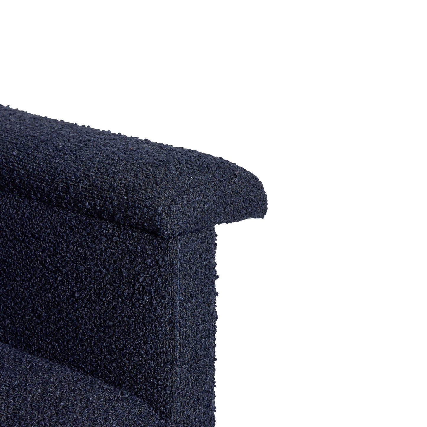 Hübsch Softy Lounge Chair med Skammel – Mørkeblå Bouclé