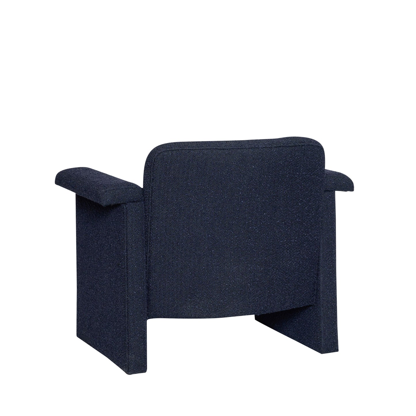 Hübsch Softy Lounge Chair med Skammel – Mørkeblå Bouclé