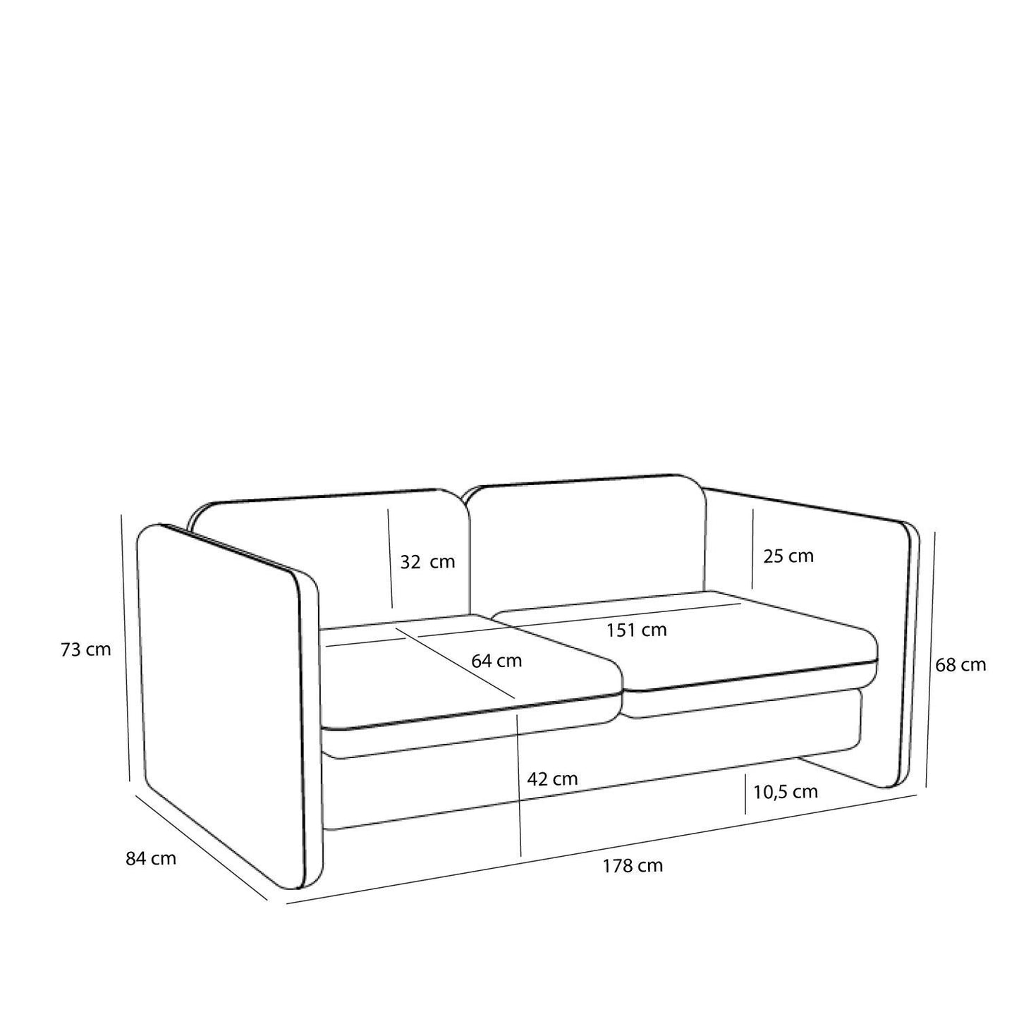 Hübsch Soba 2-personers Sofa – Lysegrå Melange, Blød og Komfortabel