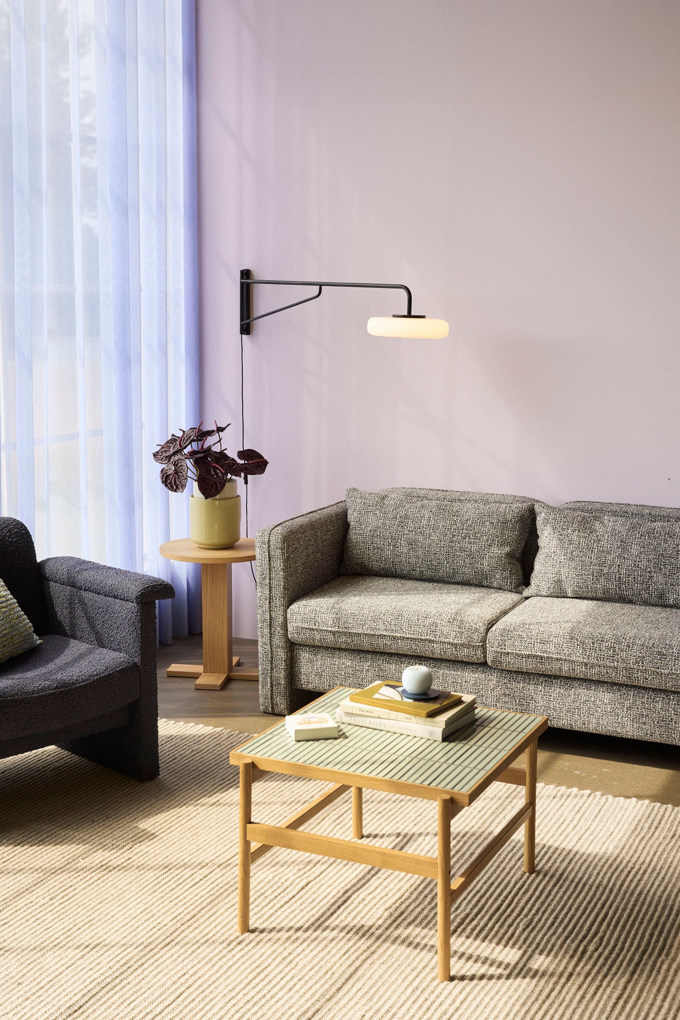 Hübsch Soba 2-personers Sofa – Mørkegrå Melange, Blød og Komfortabel