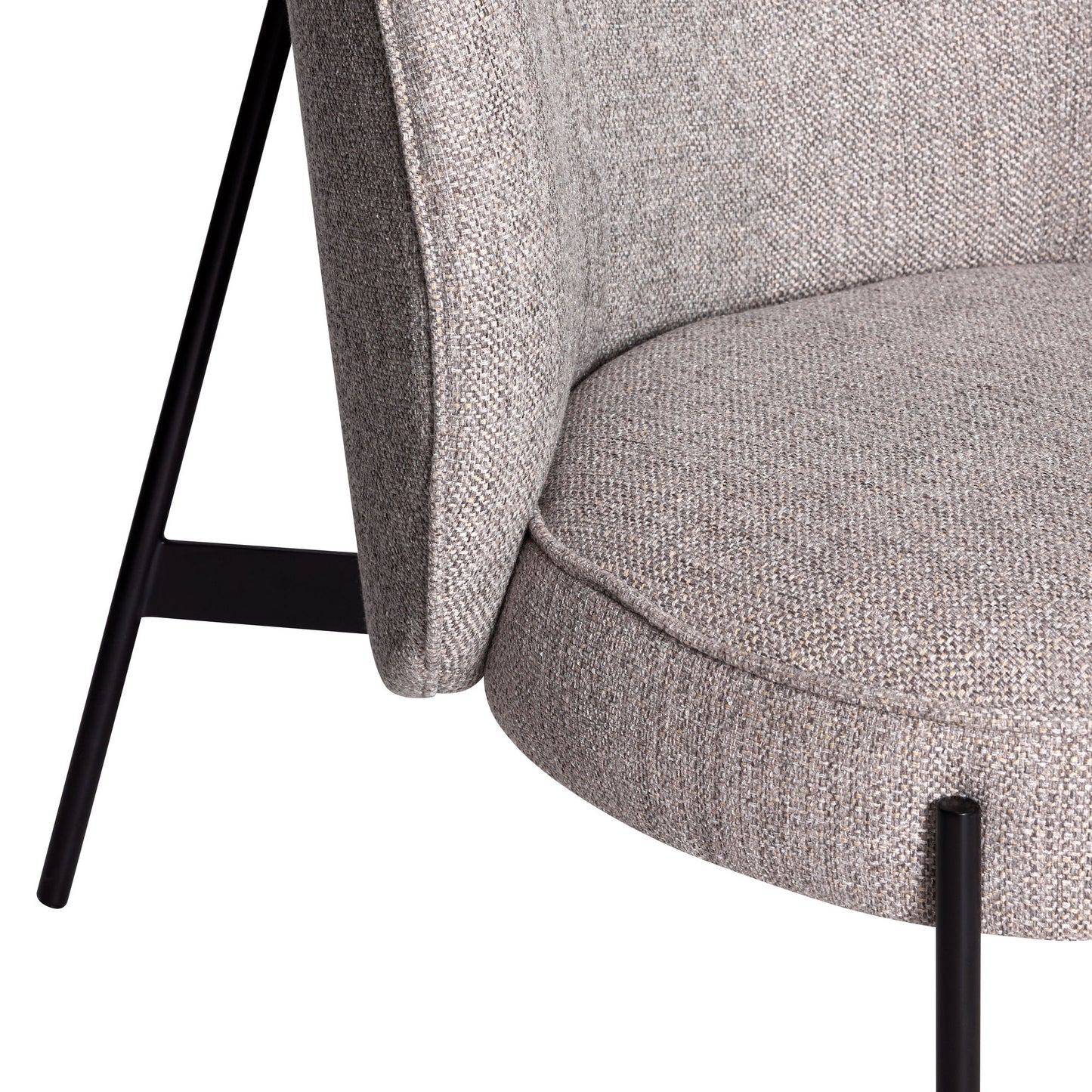 Hübsch Area Loungestol – Lysegrå Tekstil