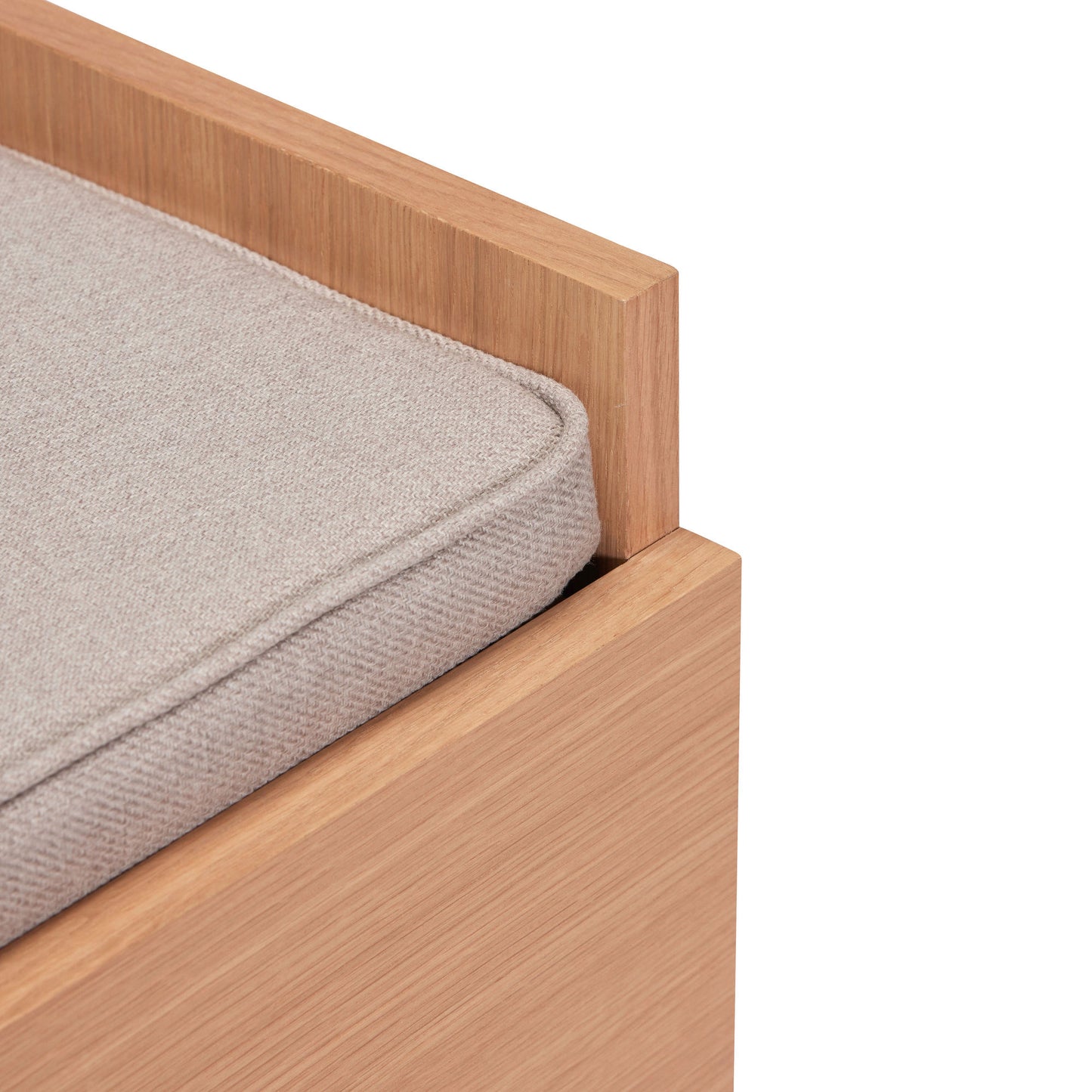 Hübsch Forma bænk med opbevaring 85x42xH48 cm i egetræ – FSC-certificeret entrébænk i grå