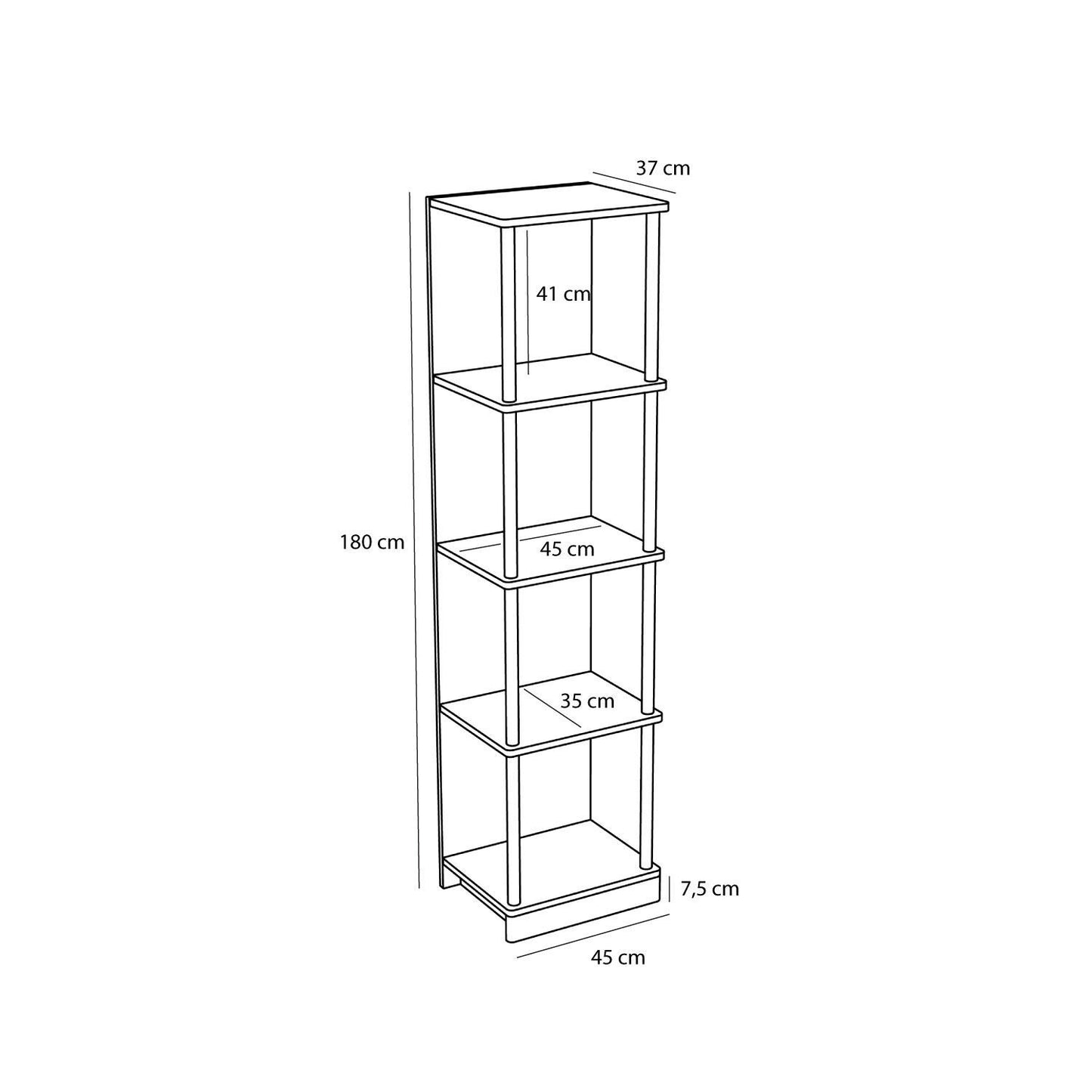 Hübsch Noblesse Reol – FSC® Egetræ, Slank og Elegant