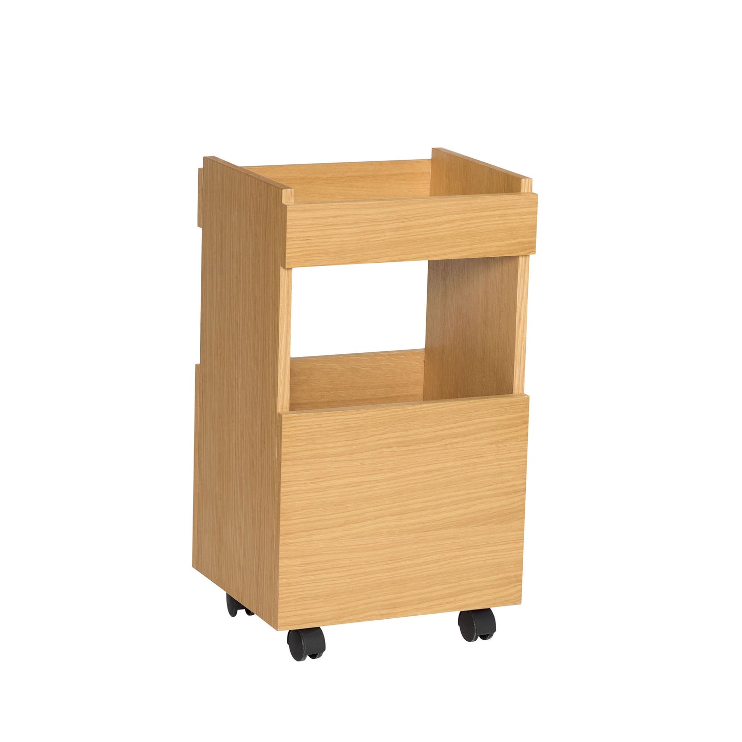 Hübsch Forma Trolley 40x35xH70 cm – FSC-certificeret egetræ med rullefunktion