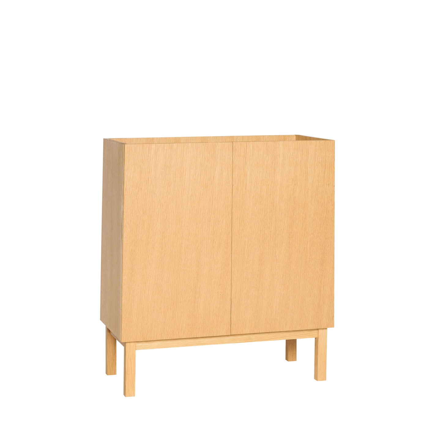 Hübsch Ark Skab 80x40xH90 cm – FSC-certificeret egetræ med åben og skjult opbevaring
