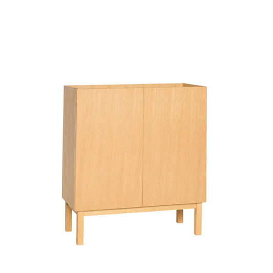 Hübsch Ark Skab 80x40xH90 cm – FSC-certificeret egetræ med åben og skjult opbevaring