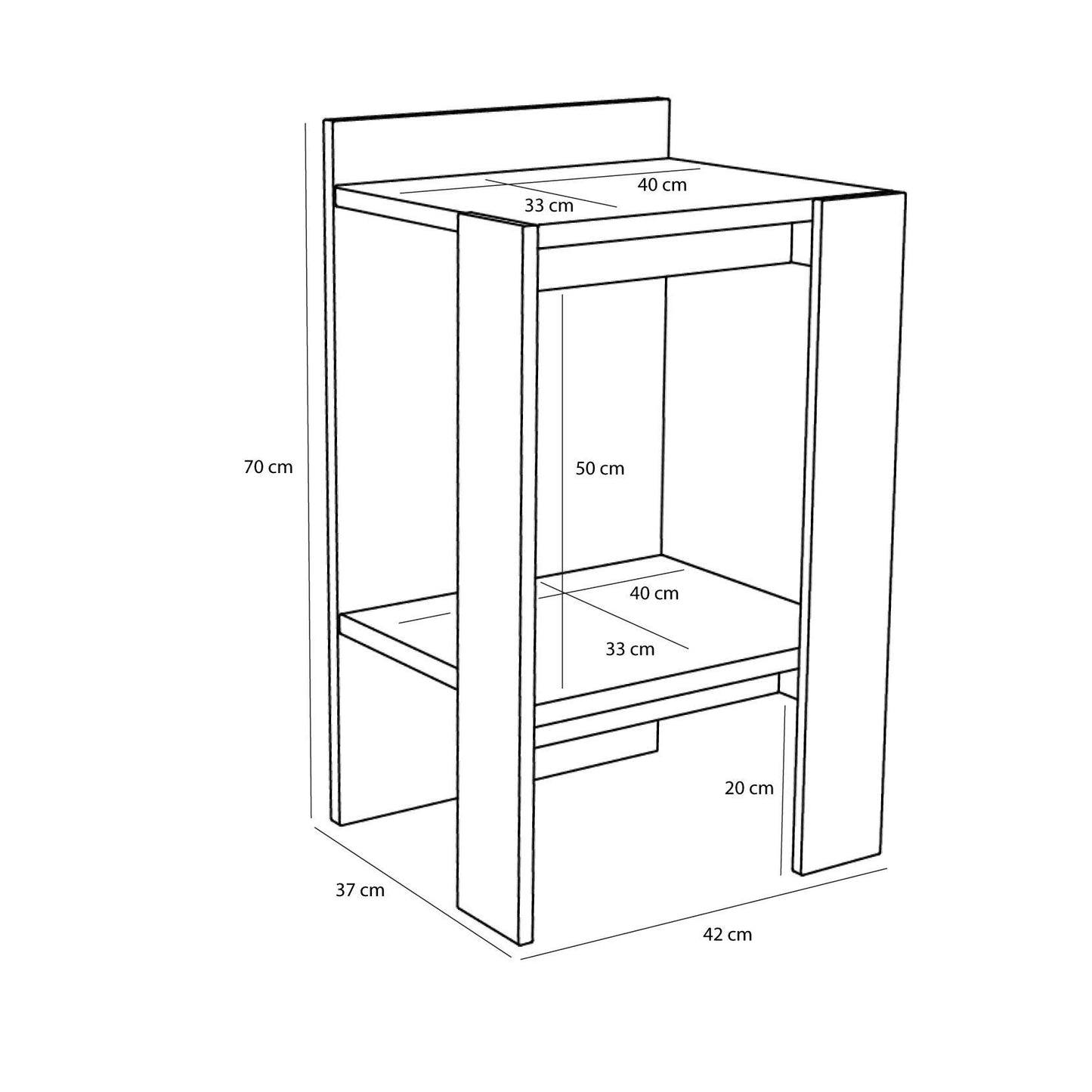 Hübsch Merge sengebord 42x37xH70 cm – FSC-certificeret egetræsfiner