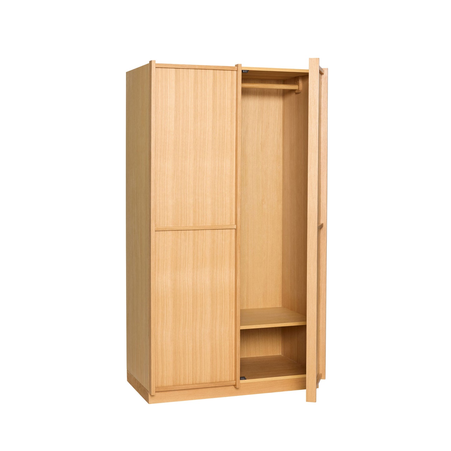 Hübsch KKura klædeskab i egetræ 100x55xH181 cm – FSC-certificeret garderobe med bøjlestang