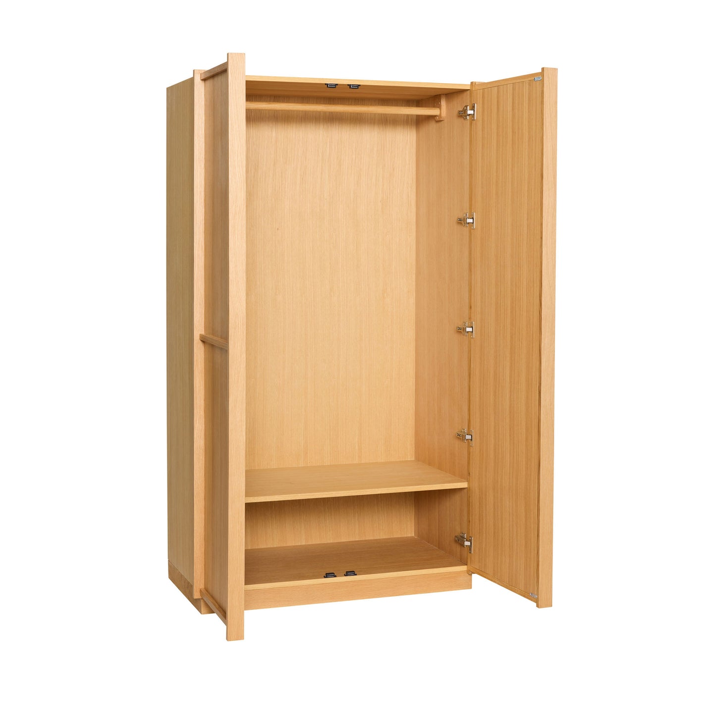 Hübsch KKura klædeskab i egetræ 100x55xH181 cm – FSC-certificeret garderobe med bøjlestang