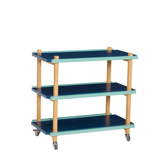 Hübsch Crayon Trolley 70x38xH70 cm – FSC-certificeret træ i farver med hjul