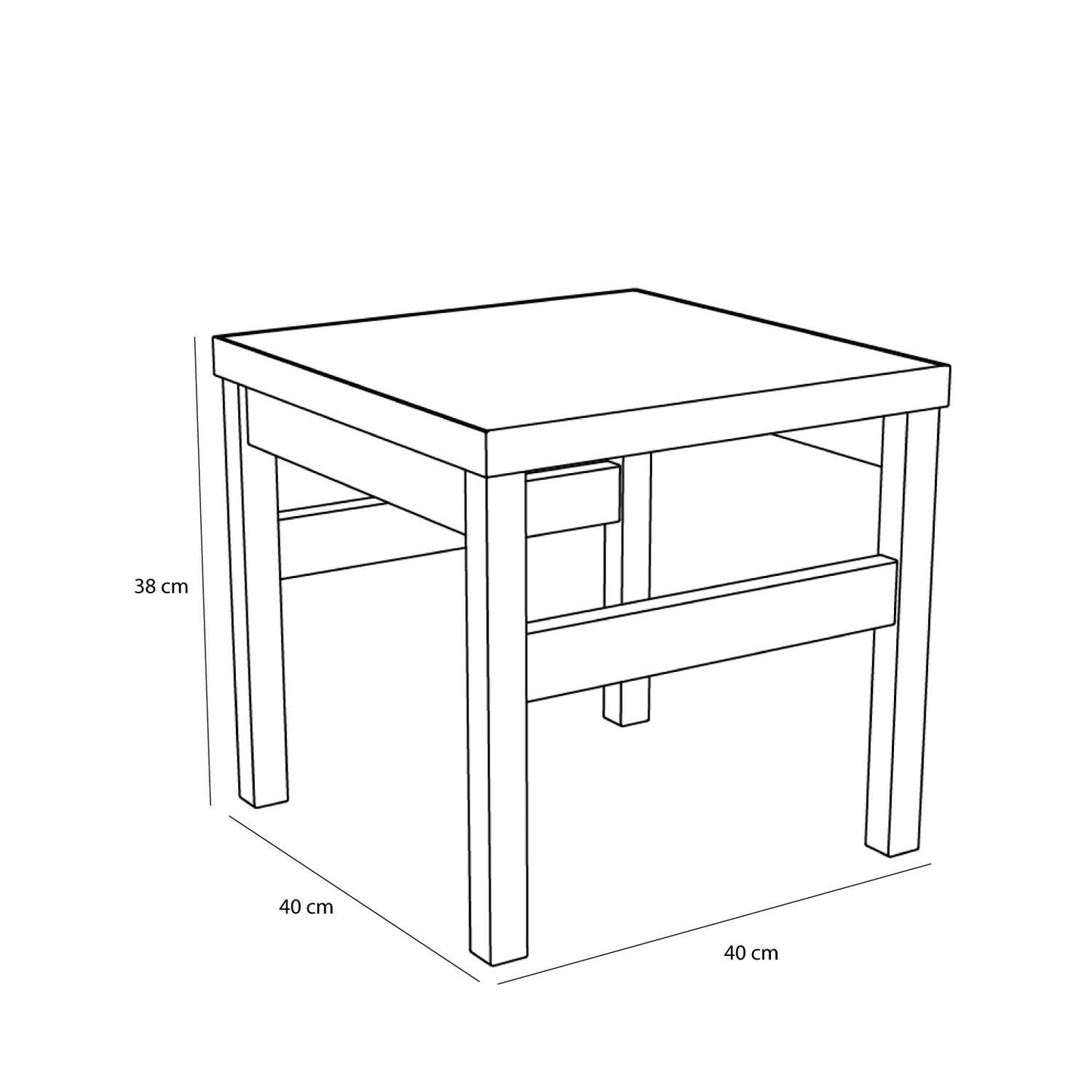 Hübsch Confetti sidebord 40x40xH38 cm – flerfarvet FSC-certificeret træ med finer