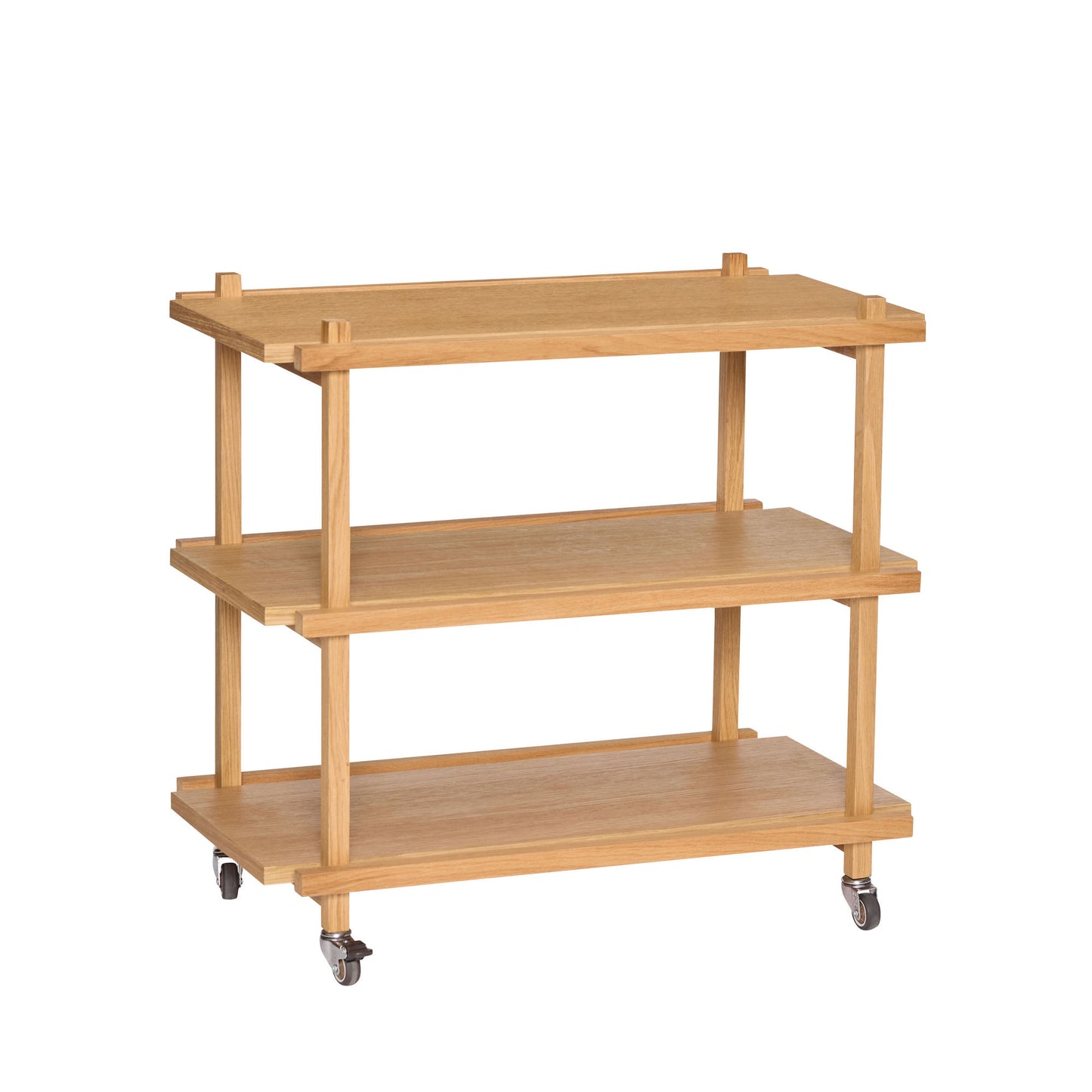 Hübsch Crayon Trolley 70x38xH70 cm – FSC-certificeret egetræ med grafisk design