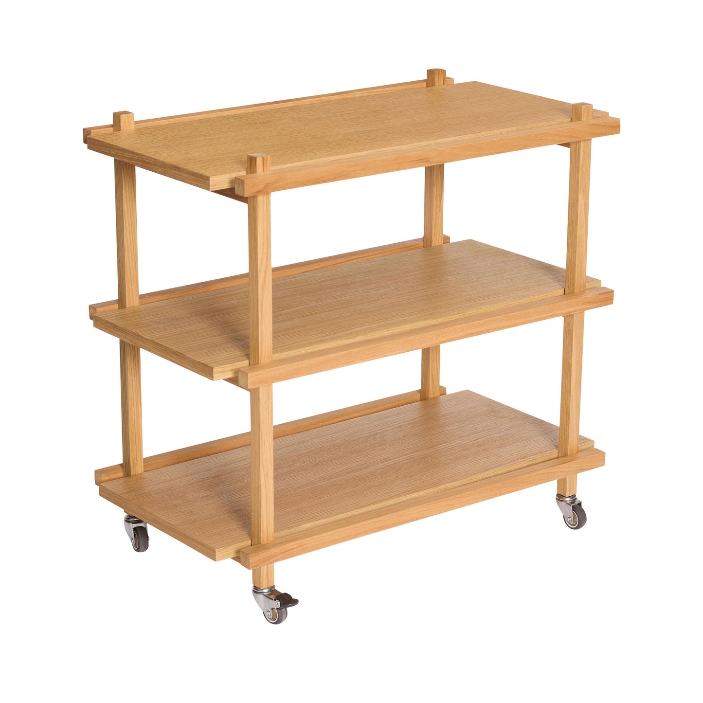 Hübsch Crayon Trolley 70x38xH70 cm – FSC-certificeret egetræ med grafisk design