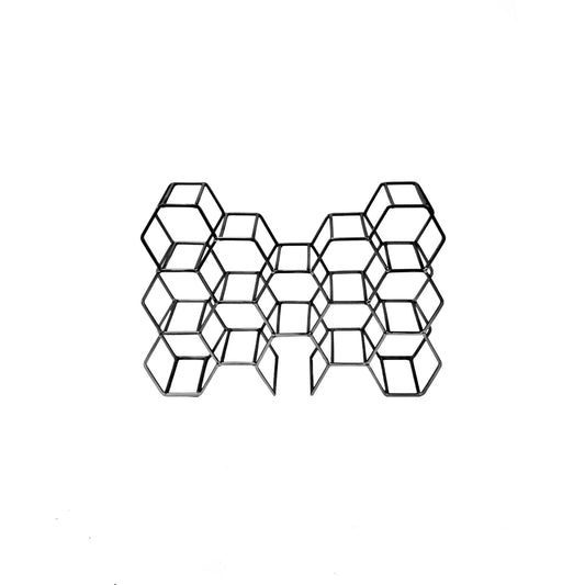 HV Vinreol Metal 11 flasker - Sort - 44,5x15,5x29cm